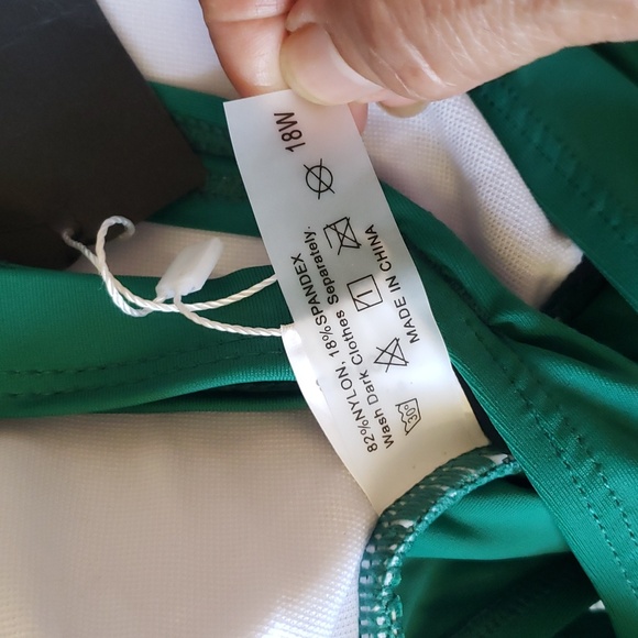 NWT Daci Swimsuit Ruched Front Full Lining Built in Cups Green Womens 18 W - Picture 11 of 16